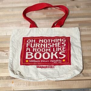 Vintage Waldenbooks Canvas Tote Bag with Book Quote
